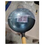 YOSUKATA Blue Round Bottom Wok Pan 14"