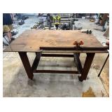 Heavy Duty Steele Work Table on Castors