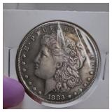 1883 pluribus unum silver dollar coin