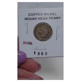 1860 Copper Nickel Indian Head Penny