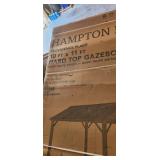 Hampton Bay Providence Place 11 ft. W x 10 ft. D Brown Hard Top Gazebo
