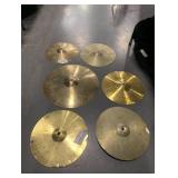 (6) Heavily Played/Cracked Drum Cymbals