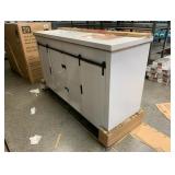 Brindley 60 in. W x 20 in. D x 34.5 in. H Barn Door Bath Vanity