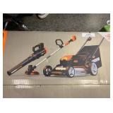 Worx 40v Combo, Includes 20" Push Mower, 13" String Trimmer, Quiet Tech Blower