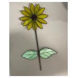Stained glass yard sunflower