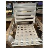 1 Mix and Match Grand Marina White PVC Strap Steel Outdoor Chair