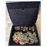 Vintage Avon jewelry box with vintage jewelry