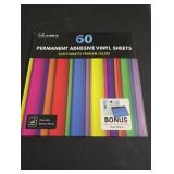 Kassa 60-Pack 12" x 12" Permanent Vinyl Sheets, 10 Colors
