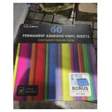 Kassa 60-Pack 12" x 12" Permanent Vinyl Sheets, 10 Colors