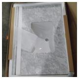 37 in. W x 22 in. D Marble White Rectangular Single Sink 