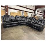 Magean Breathing Leather 3-Piece Living Room Recliner Sofa Set