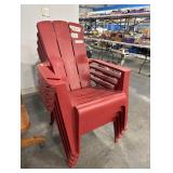 (4) Red Plastic Adirondack Chairs