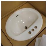 Glacier Bay Aragon 20 in. Drop-In Oval Vitreous China Bathroom Sink