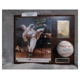 Bob Feller, Cleveland Indians Pitcher, signed baseball and photo