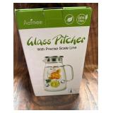 Aofmee Glass Pitcher, 68oz Water Pitcher 