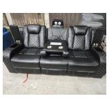 Lamica 83.4' W Breathable Leather Power Reclining Sofa