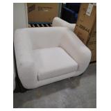 Amala Upholstered Barrel Chair - Body Fabric: Ivory Boucle