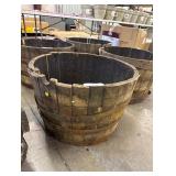 Real Wood Products 17.5 in. H X 26 in. W X 26 in. D Oak Whiskey Barrel