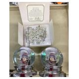 2 Picture Insert SnowGlobes and A Lenox SnowFlake Ornament