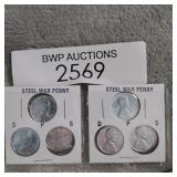 Set of 6 P-D-S Steel War Pennies