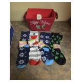 Christmas socks and container