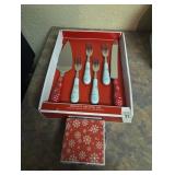 Christmas dessert serving set and matching coasters