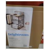 3 Drawer Organizer Black Metal with Natural Wood 