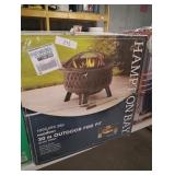 Hampton Bay Piedmont 29.6 in. W Black Steel Wood Outdoor Fire Pit