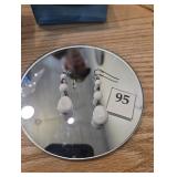 White  bead earrings