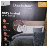 Brookstone Full/Queen Heated Micro Herringbone Blanket 