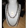 large link silver necklace