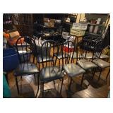 10 chairs black and grey cushions