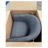 Gray Linen Upholstered 360 Swivel Accent Barrel Chair