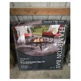 Hampton Bay Sadler 29.33 in.W Rubbed Bronze Steel Wood Outdoor Fire Pit