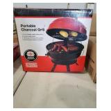PRIVATE BRAND UNBRANDED 14 in. Portable Charcoal Grill in Red