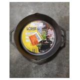 12 in. Cast Iron Skillet in Black with Dual Handles