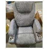 Big and Tall Gray Brown Power Lift Recliner Chair 