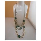 Gold and green necklace