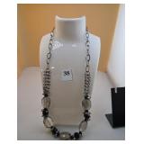 Clear beads with silver chain