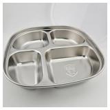 Stainless Steel Plates with Lids - 4 Compartments