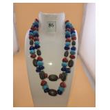 Layered large bead necklace