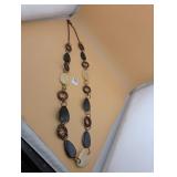 Long black and brown necklace