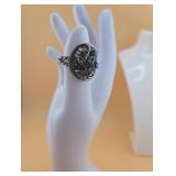 Turquoise and silver ring