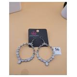 Silver and white earrings