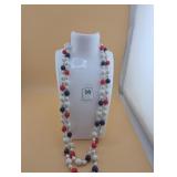 Red, white and blue necklace