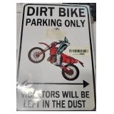 Dirt Bike Accessories Boys Motorcross Gifts Funny Dirty Bike Parking Only Vintage Tin Sign 