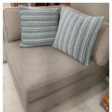 Lazzara Crandall Pewter Chenille Fabric Upholstery Corner Seat