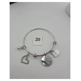 4 charm silver bracelet
