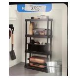 4 Tier Plastic Shelf Unit Black