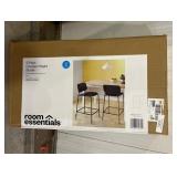 Set of 2 24" Molded Plastic with Metal Base Counter Height Barstool